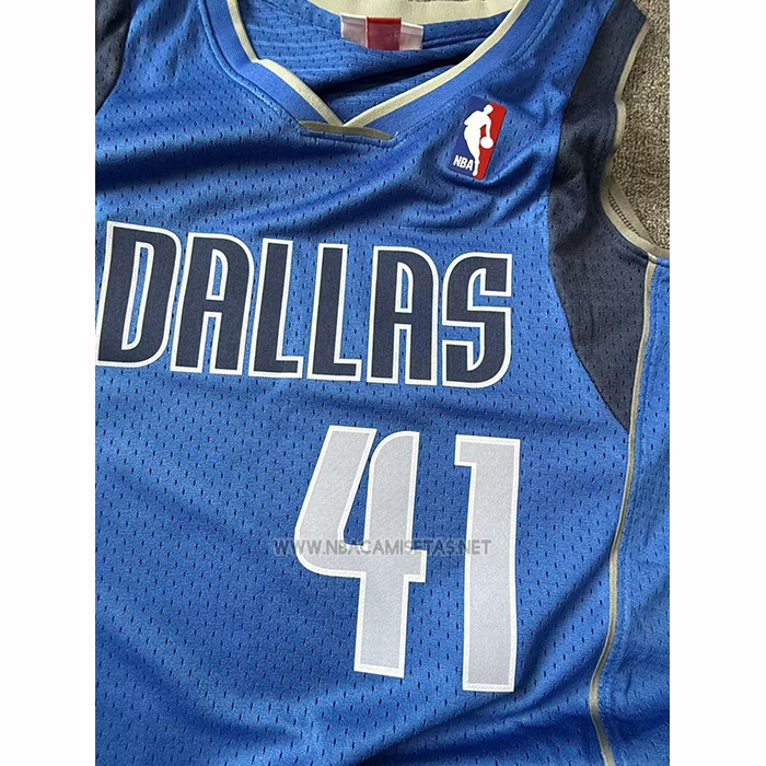 Camiseta Dallas Mavericks Dirk Nowitzki NO 41 Mitchell & Ness 2010-11 Azul